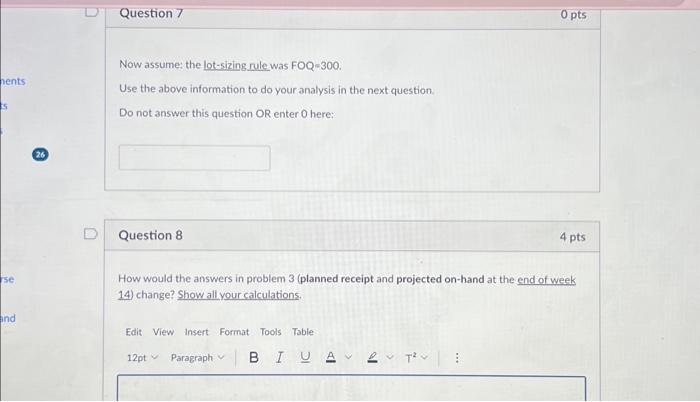 number in parentheses refers to the number of respective items needed in