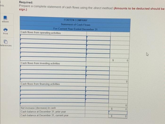 Additional Information on Current Year Transactions Required: Prepare a complete statement of