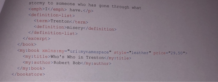 the last book element c) All book elements that have a style