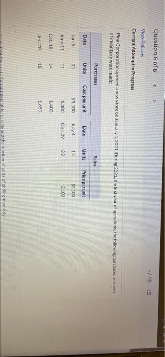 i need full answer please ! Question 6 of 6 - 15