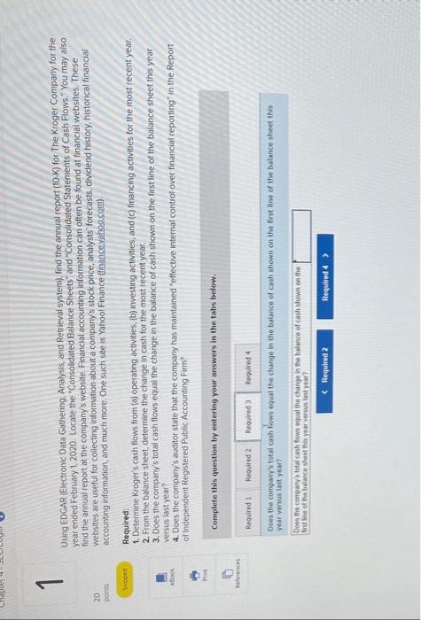 1, 2020. Locate the "Consolidated Elalance Sheets" and "Consolidated Stotements of Cash