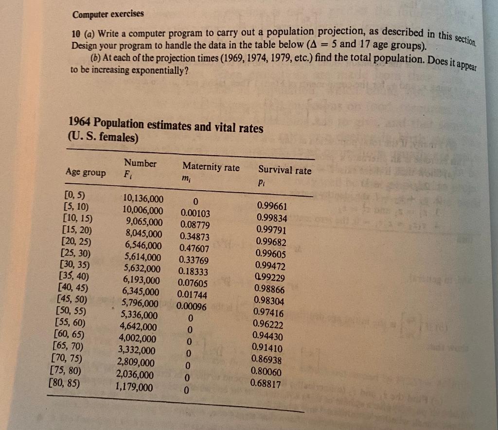 I need to write this in R Computer exercises 10 (a) Write