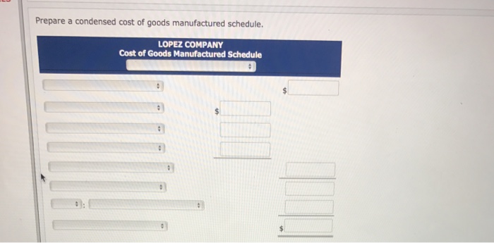 accounts of Lopez Company show the following. 1. May 1 inventories-finished goods