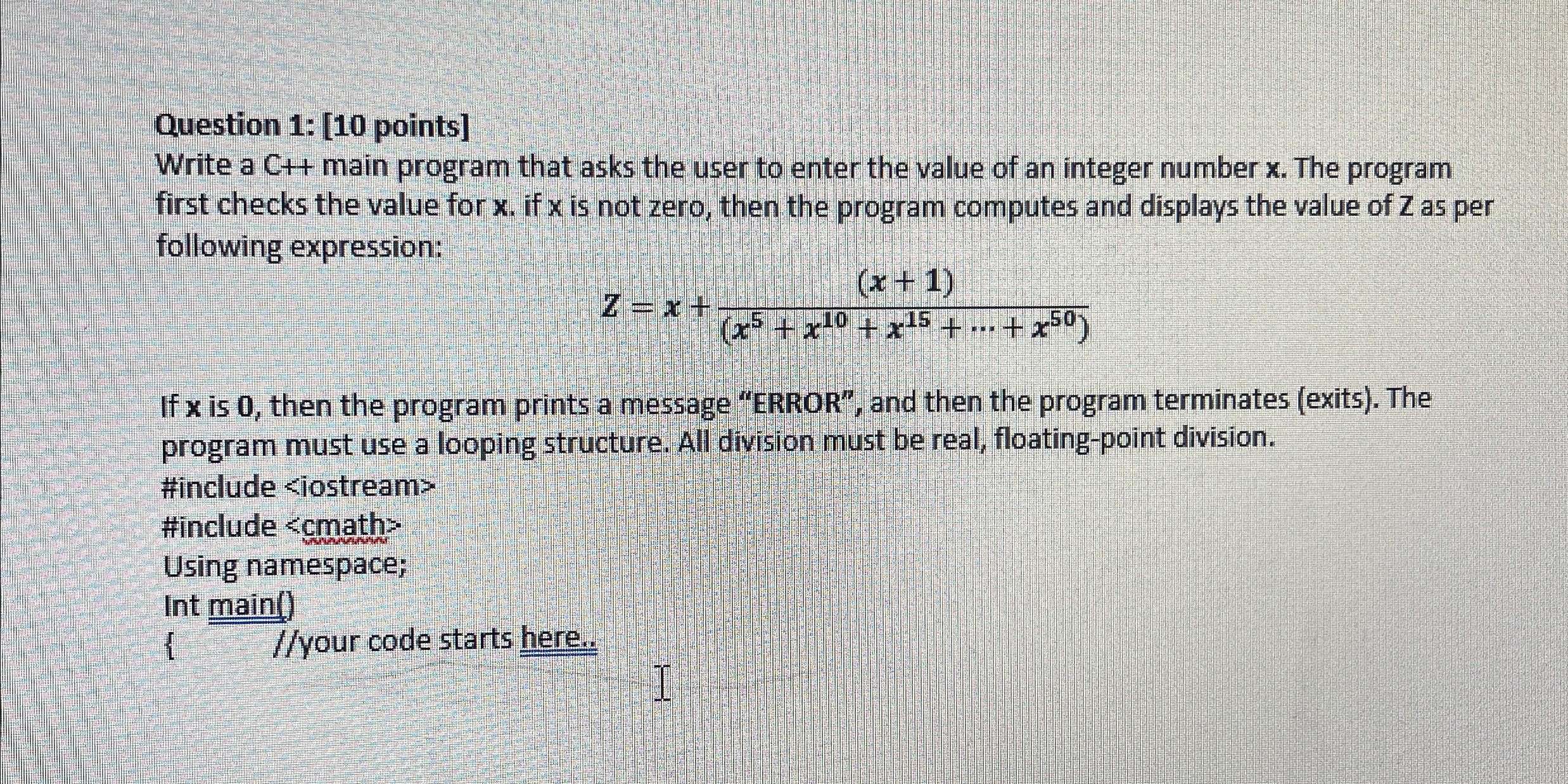  Please write a C++ code and please explain every line of