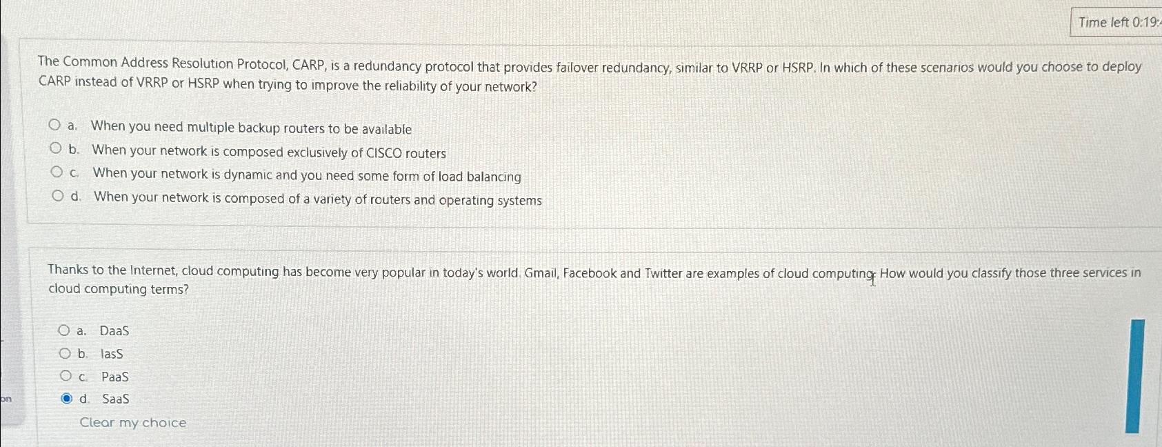  The Common Address Resolution Protocol, CARP, is a redundancy protocol that