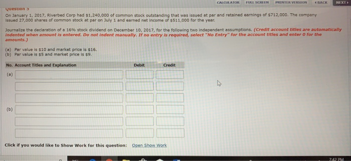  FULI SCREEN TER VERSION NEXT Question On January 1, 2017, Riverbed
