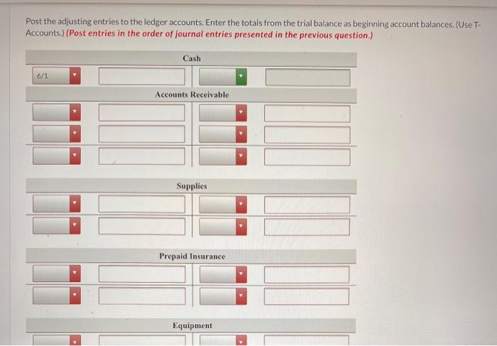 Cash $6,850 Accounts Receivable 7,000 Supplies 1,982 Prepaid Insurance 2,640 Equipment 15.000