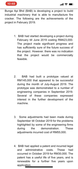  10:48 Bunga Api Bhd (BAB) is developing a project to build