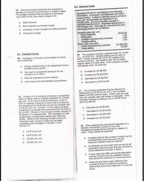  Please show clearly answer choice (MCQs) and your calculations Please use