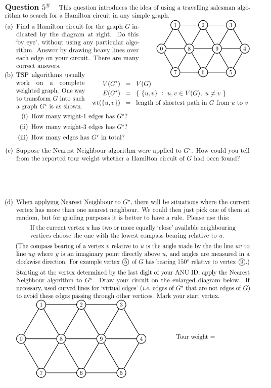 Question 5# This question introduces the idea of using a travelling
