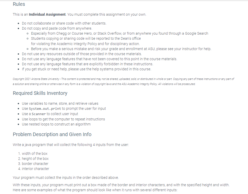  This is an Individual Assignment. You must complete this assignment on