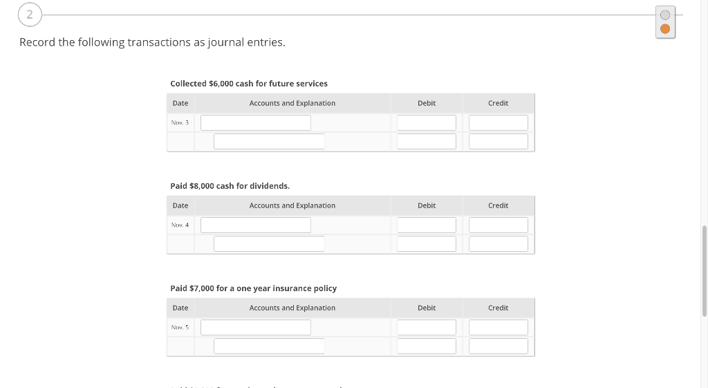 Account #1 Account Type Increase/Decrease Debit/Credit O Account #2 Account Type Increase/Decrease