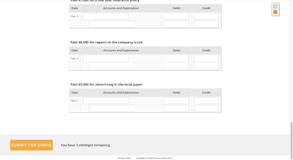 Debit/Credit Received cash on account from a customer. Account 41 Account Type
