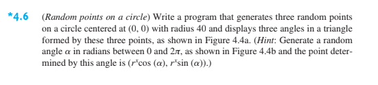 Java problem 4.6 6 (Random points on a circle) Write a program