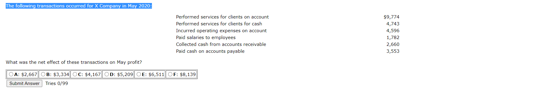 The following transactions occurred for X Company in May 2020: The following