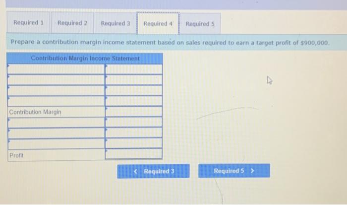 the basis of break-even sales. Note: Do not leave any cells blank,