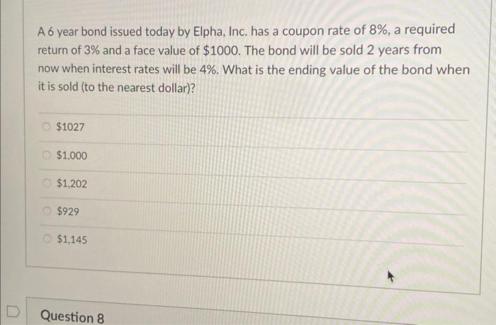  D A 6 year bond issued today by Elpha, Inc. has
