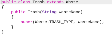 the given wasteType to each of the public static final constants in