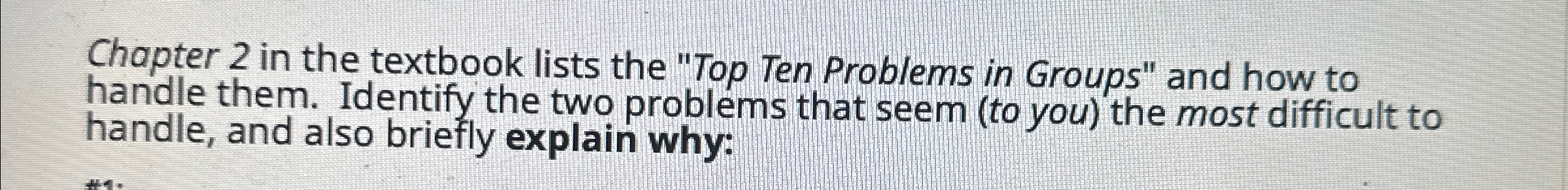  Chapter 2 in the textbook lists the "Top Ten Problems in