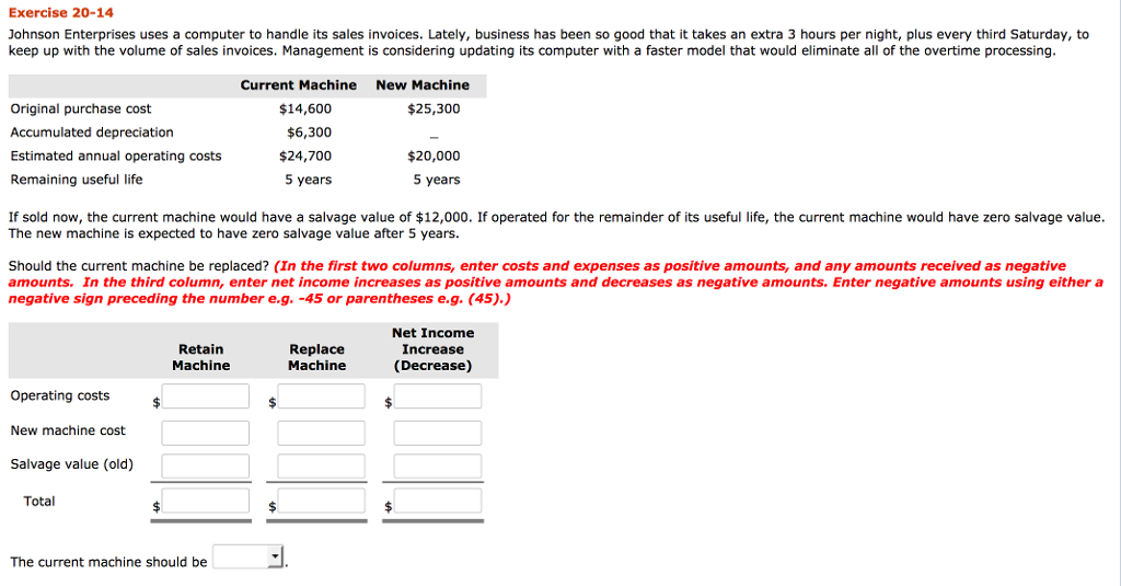 Exercise 20-14 Johnson Enterprises uses a computer to handle its sales