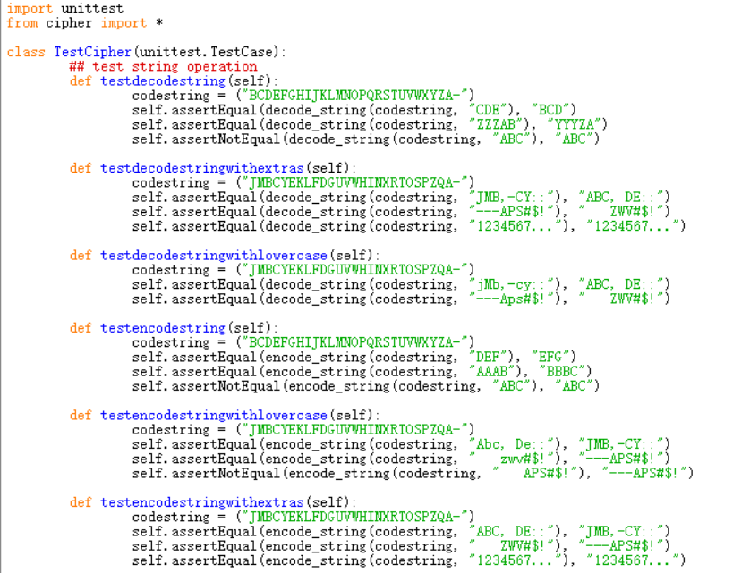 and decode functions using string operations-write here what you did def encode_string