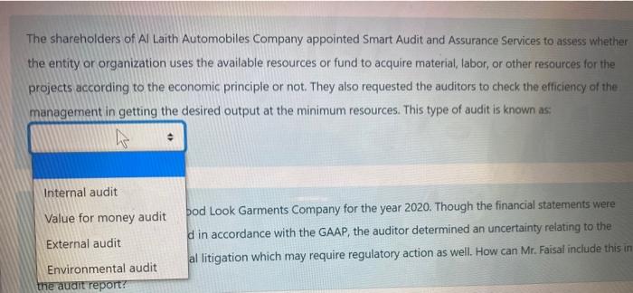 the auditor. Does not know if the financial statements are presented fairly