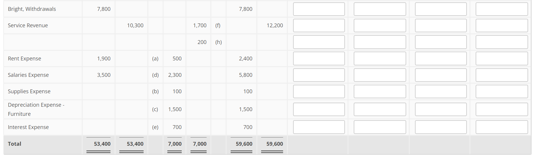 account balance in the appropriate financial statement column. SMART TOUCH LEARNING Worksheet