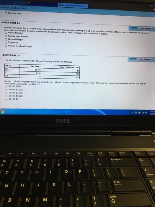 24, 25 A source document that an employee uses to report how