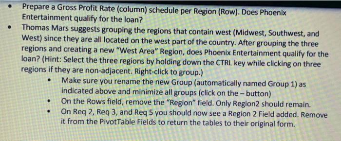 9. Create a calculated field 10. Create a pivot chart 11. Create