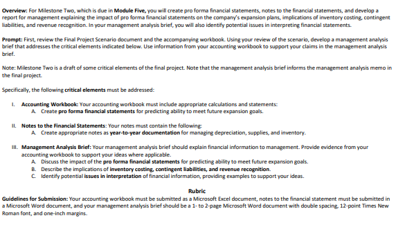  I just need help on part 3 Management Analysis Brief: Your