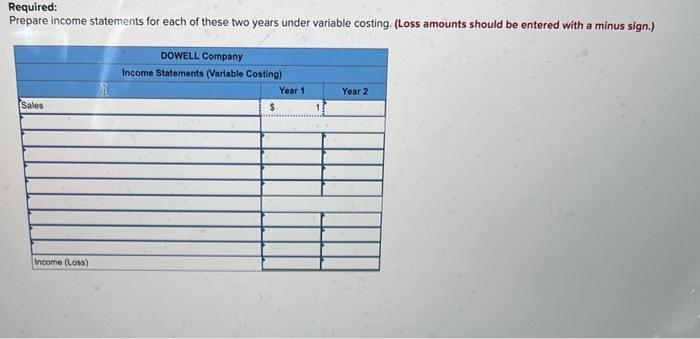 years follow. b. Variable costs per unit and foxed costs per year