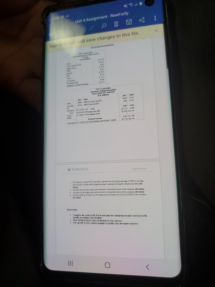  3.58 G 20 *** Unit 4 Assignment - Read-only Sign in