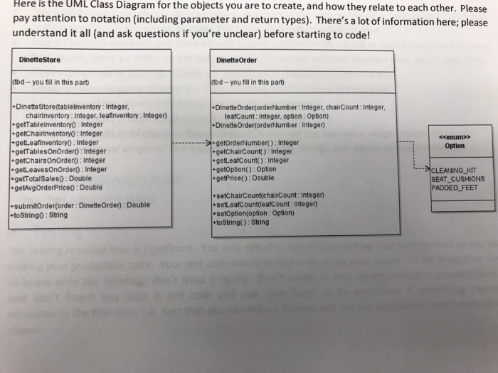 a chance for you to create classes, then instantiate and test them.