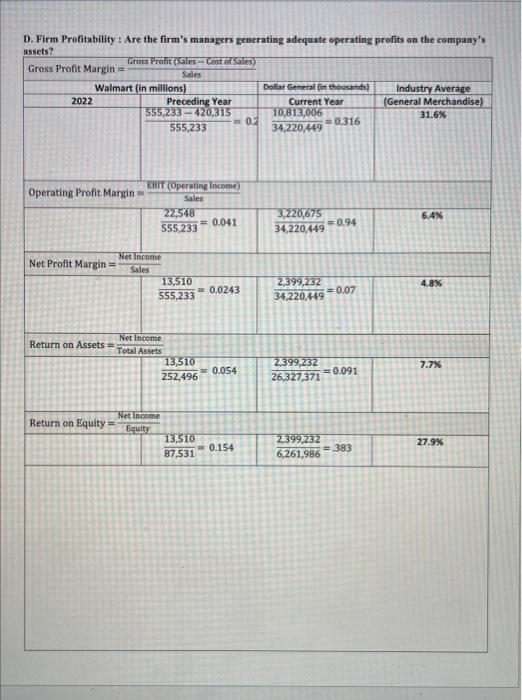 Firm liquidity \{short term solvency\} B. Financial leverage g solvency (Long term