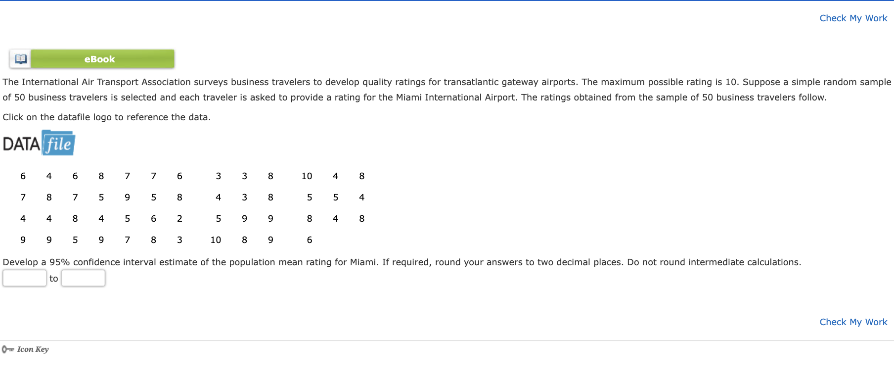  Click on the datafile logo to reference the data. DATA to