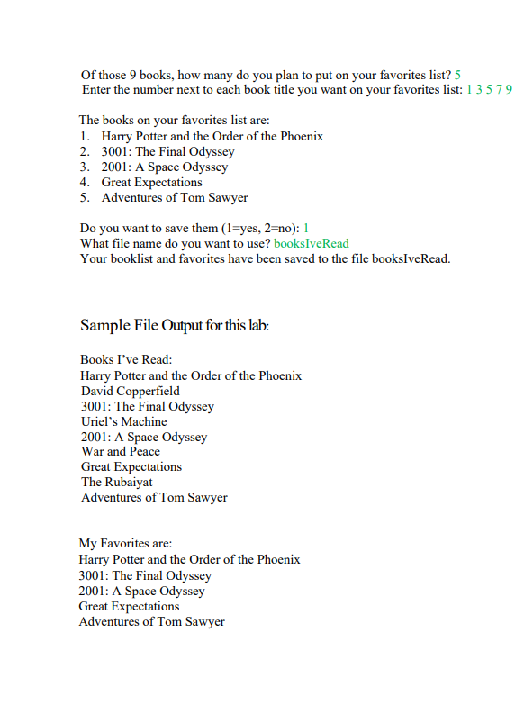 name. This file should include the following: . Required Header: FILE TO