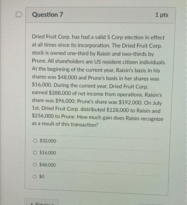  Dried Fruit Corp. has had a valid S Corp election in