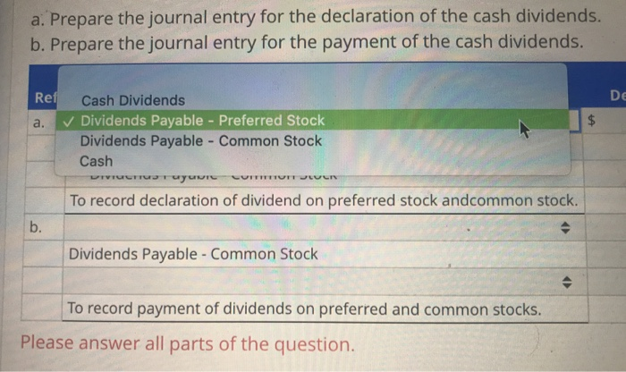 competencer Marked out of 2.00 Remove flag Cash Dividends Sanders Corporation has