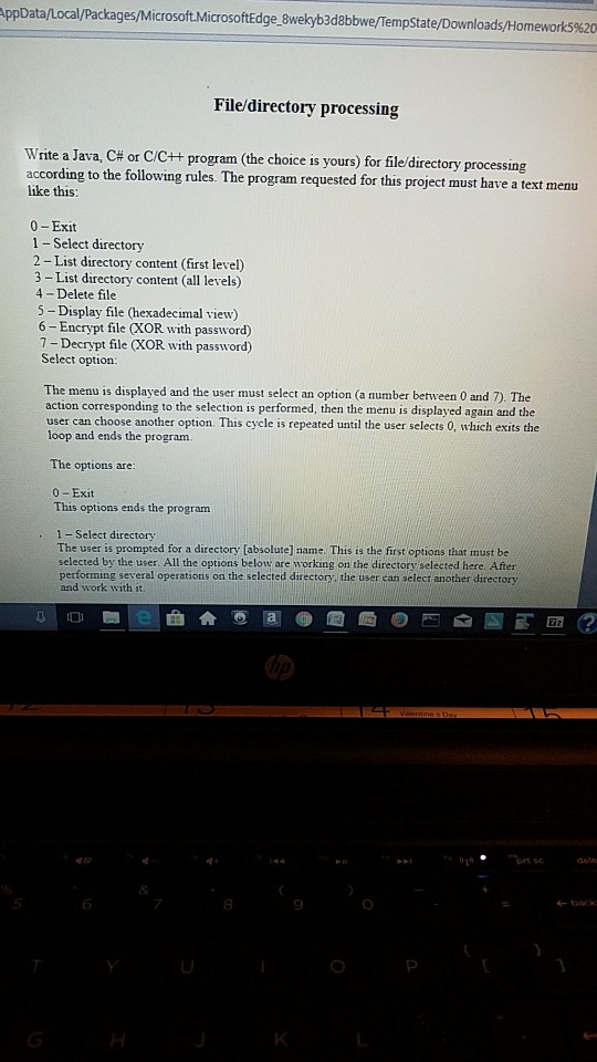 p Data Local Packages/Microsoft MicrosoftEdge swe yb3d8bb e Tempstate Downloads Homework5%20