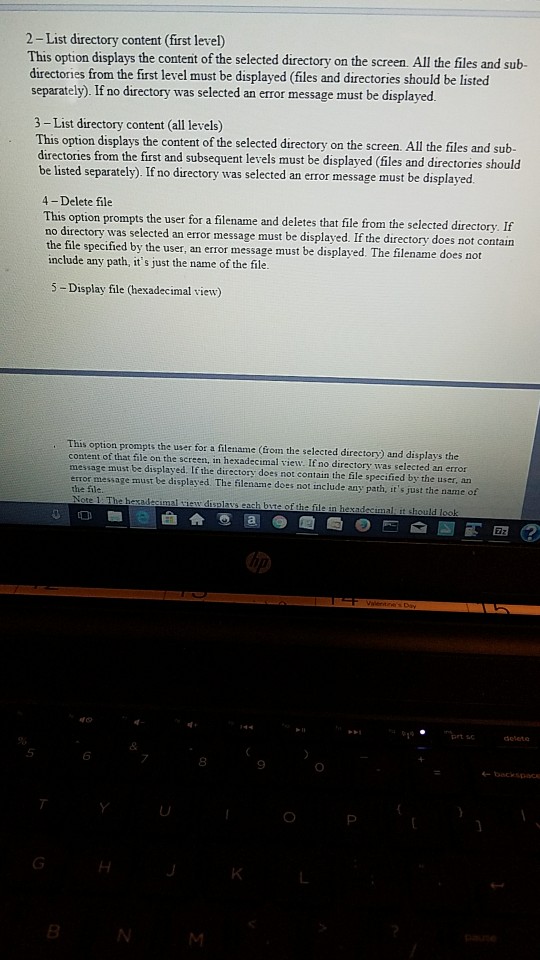 File/directory processing write a Java, C# or C/C++ program (the choice is