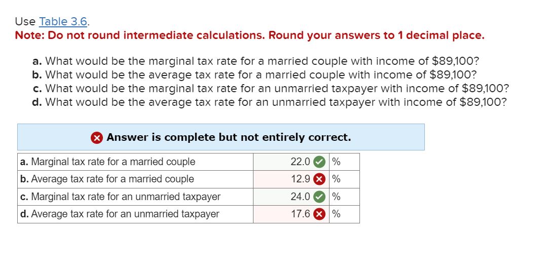  Use Table 3.6. Note: Do not round intermediate calculations. Round your