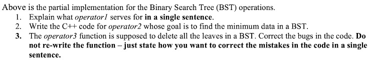 operations. 1. Explain what operatorl serves for in a single sentence. 2.