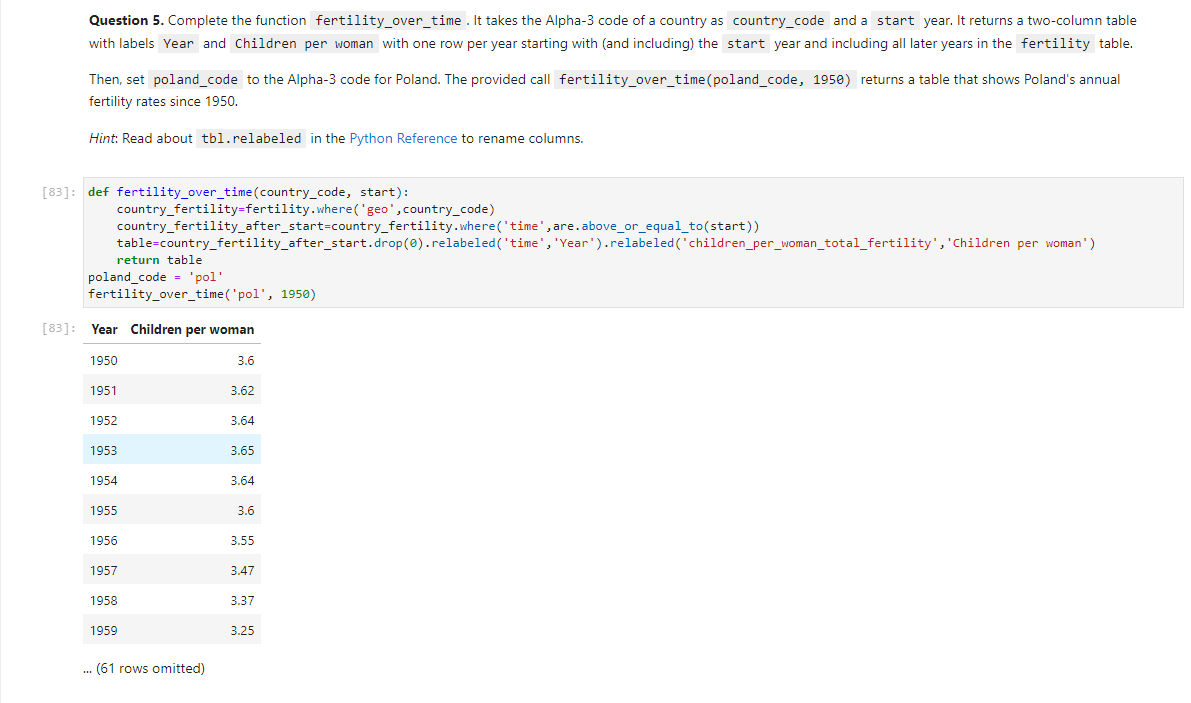 python jupyter answer question 7. Need to debug. Question 5. Complete the