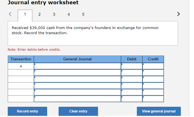 incorporated January 1. The following transactions occurred during the year: a. Received