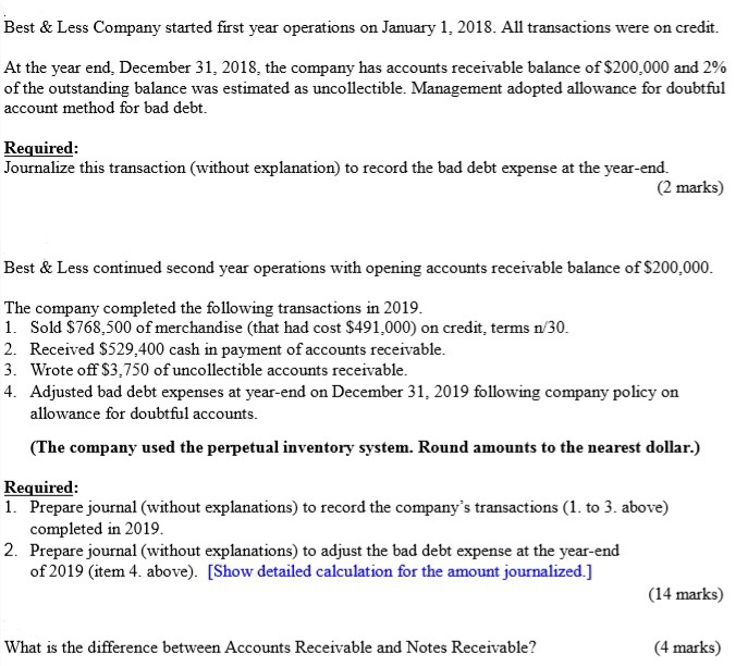  Best & Less Company started first year operations on January 1,