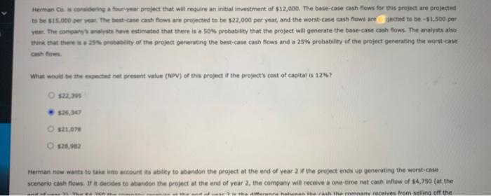  ta be bits abe jee Year. TNe best -case cash fows