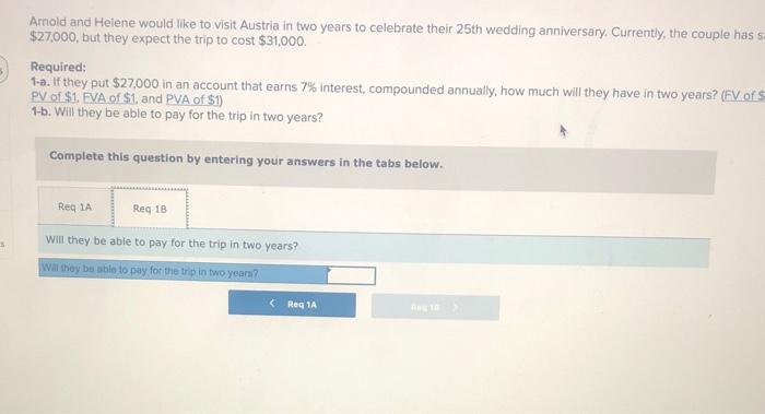 amount (LO C-2) Amold and Helene would like to visit Austria in