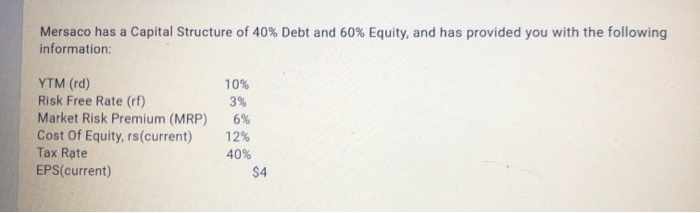  their is no devidend rate in the question Mersaco has a