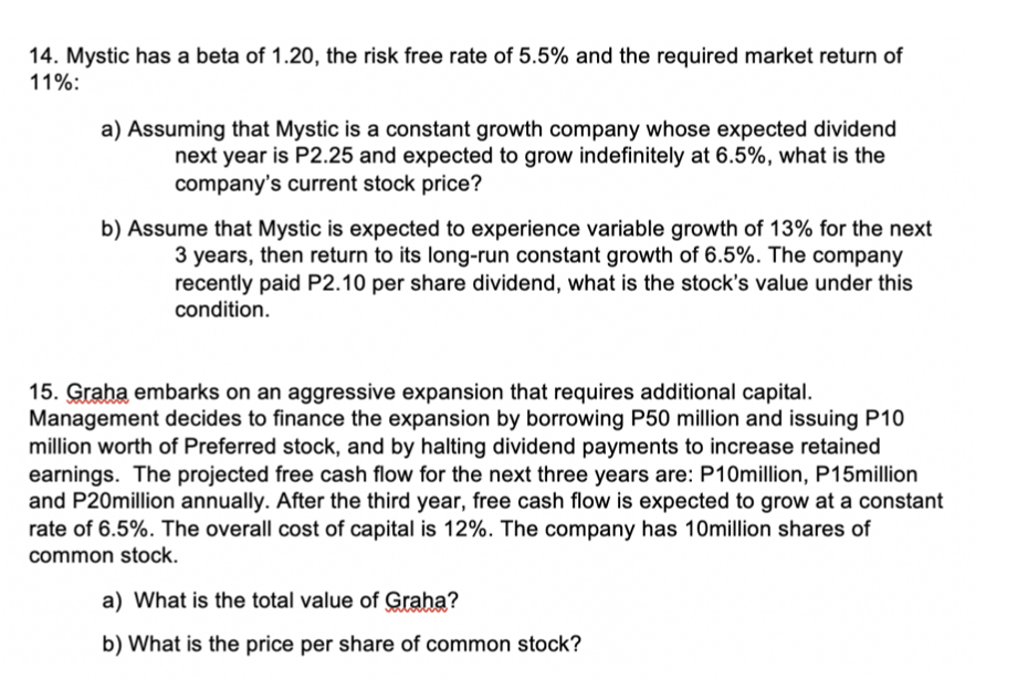 Answer with correct solution and complete pls 14. Mystic has a