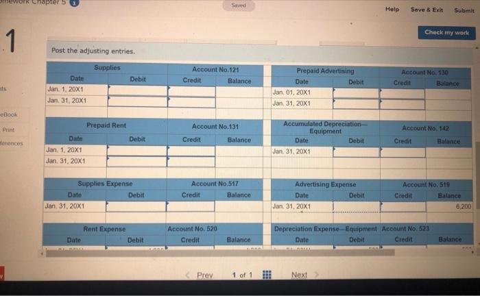 Designs. The trial balance of the firm for January 31,201, the first